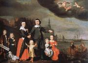Nicolaes maes captain job jansz cuyter and his family oil on canvas